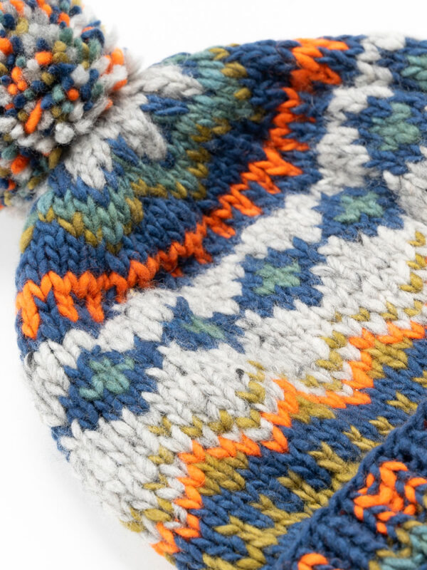 Chamula Double Cuff Cap Fair Isle DK Real Indigo