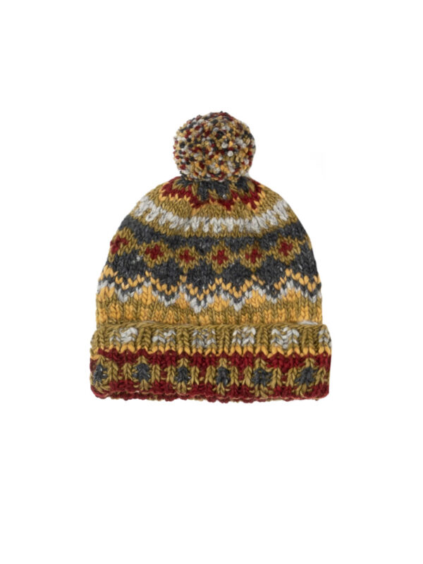 Chamula Double Cuff Cap Fair Isle DK Alfa Alfa